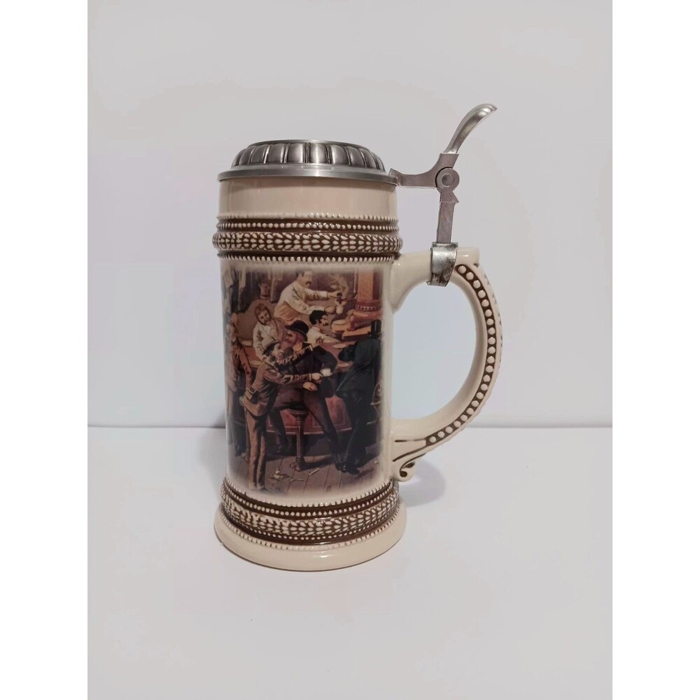 Paul Sebastian Fine Fragrance Co Beer Stein Pewter Ceramic 1999